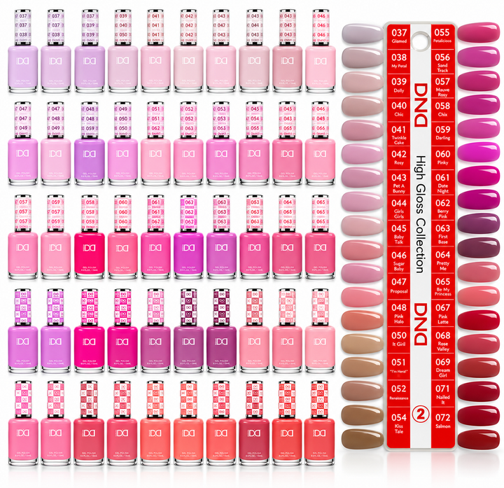 DND HEMA & TPO FREE Gel and Polish Duo Part 2 36pc Bundle - High Gloss Collection #37-72