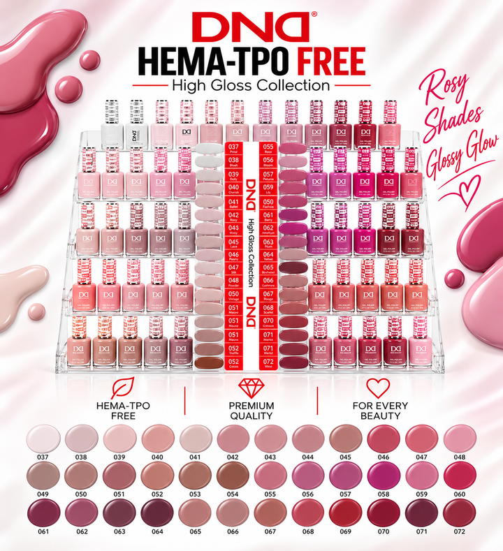 DND HEMA & TPO FREE Gel and Polish Duo Part 2 36pc Bundle - High Gloss Collection #37-72