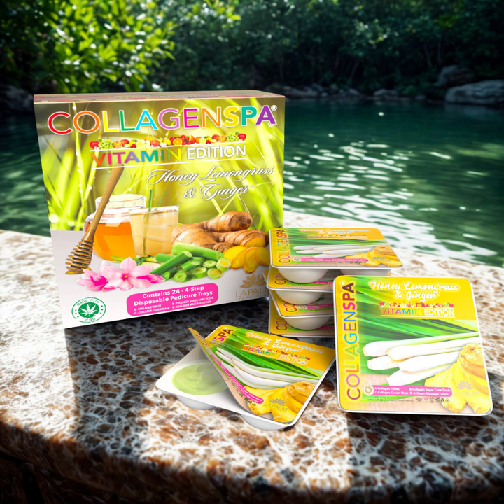 La Palm CollagenSpa 4 Step Pedicure Tray - Honey Lemongrass & Ginger (24 Count)
