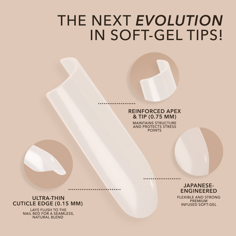 Kiara Sky Natural Gel Extensions - Round (504 pcs.) 14 Sizes Nail Tips