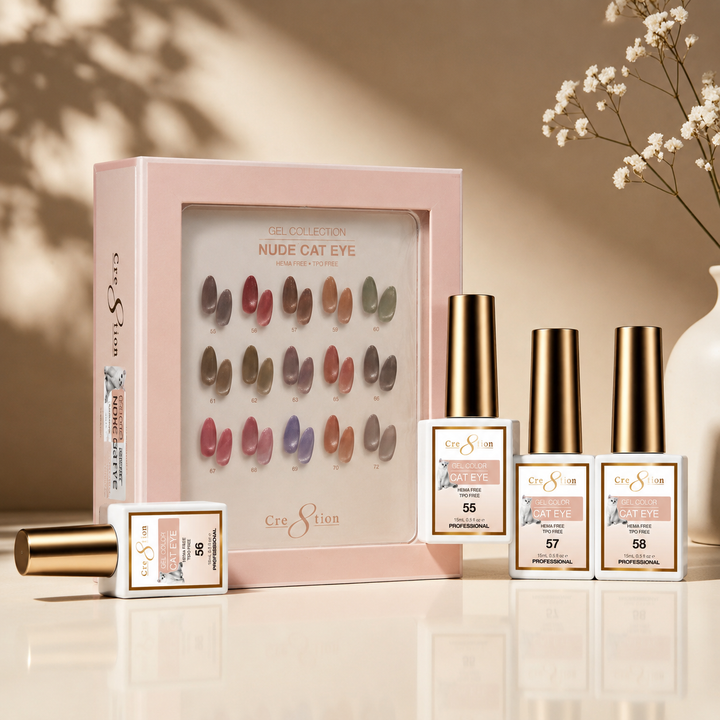 Cre8tion Cat Eye Gel Nude Collection Kit - 18 Colors Gel Collection