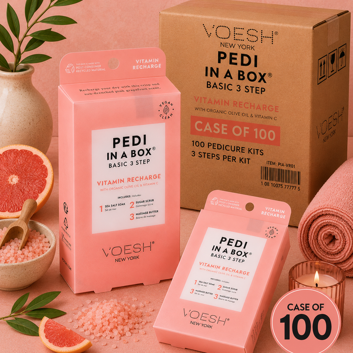 Voesh Pedi in a Box 3 Step | Disposable Spa Pedicure Kit