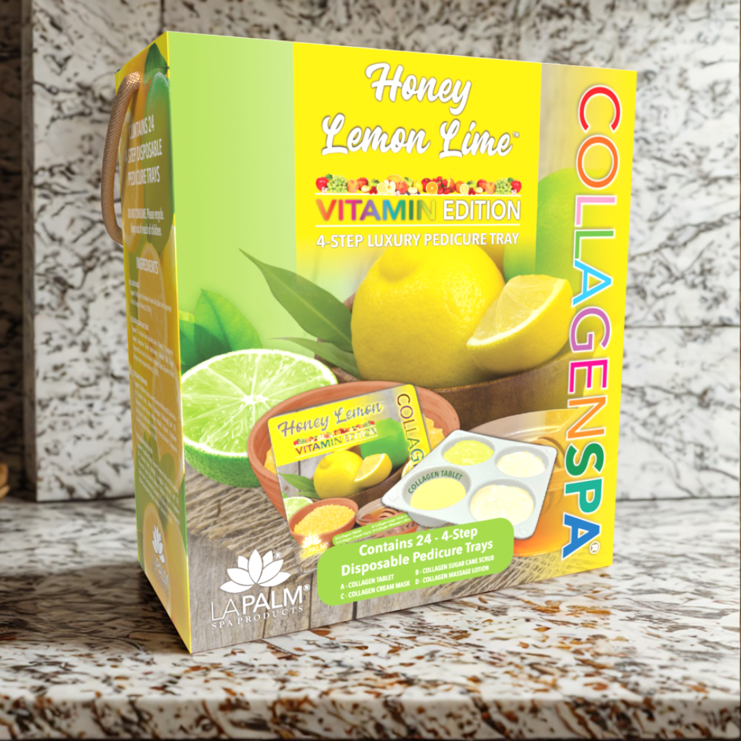La Palm CollagenSpa Vitamin Edition 4 Step Pedicure Tray - Honey Lemon Lime (24 Count)