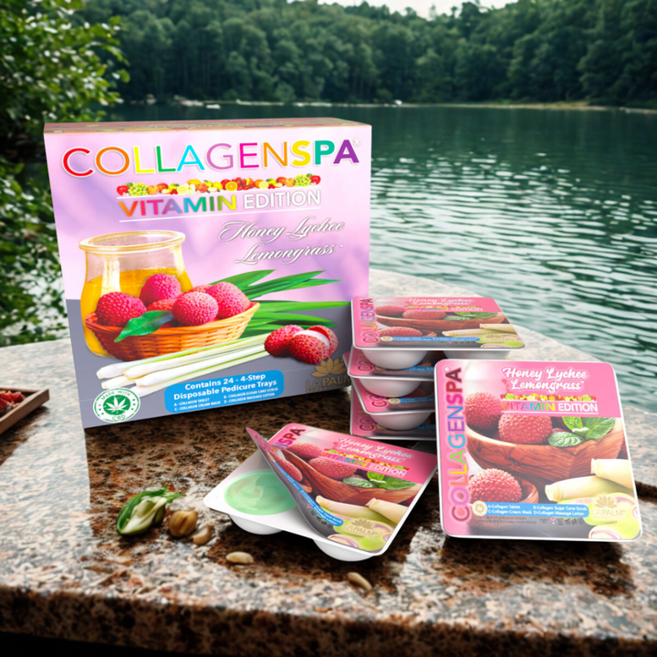 La Palm CollagenSpa Vitamin Edition 4 Step Pedicure Tray - Honey Lychee Lemongrass (24 Count)