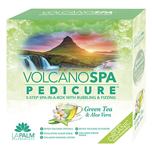 La Palm Volcano Spa 6 in 1 Pedicure Kit with Spa Liner - Green Tea & Aloe Vera