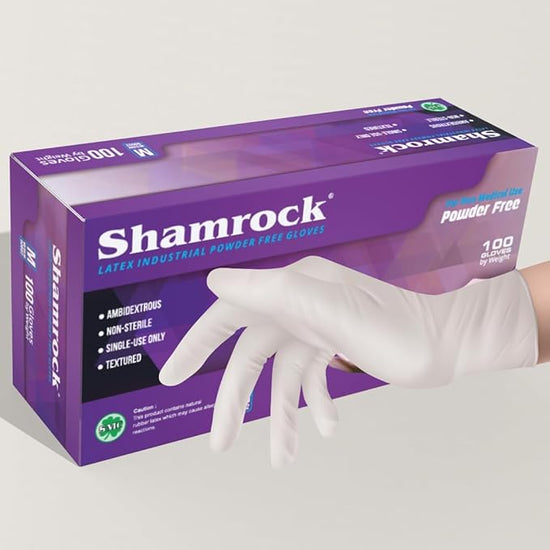 Shamrock Latex Gloves Powder Free Textured 60600 (1 Box)