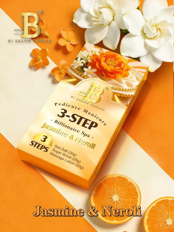 Billionaire Bubble Spa Nail Deluxe 3 Steps Pedicure Manicure Treatment Kit