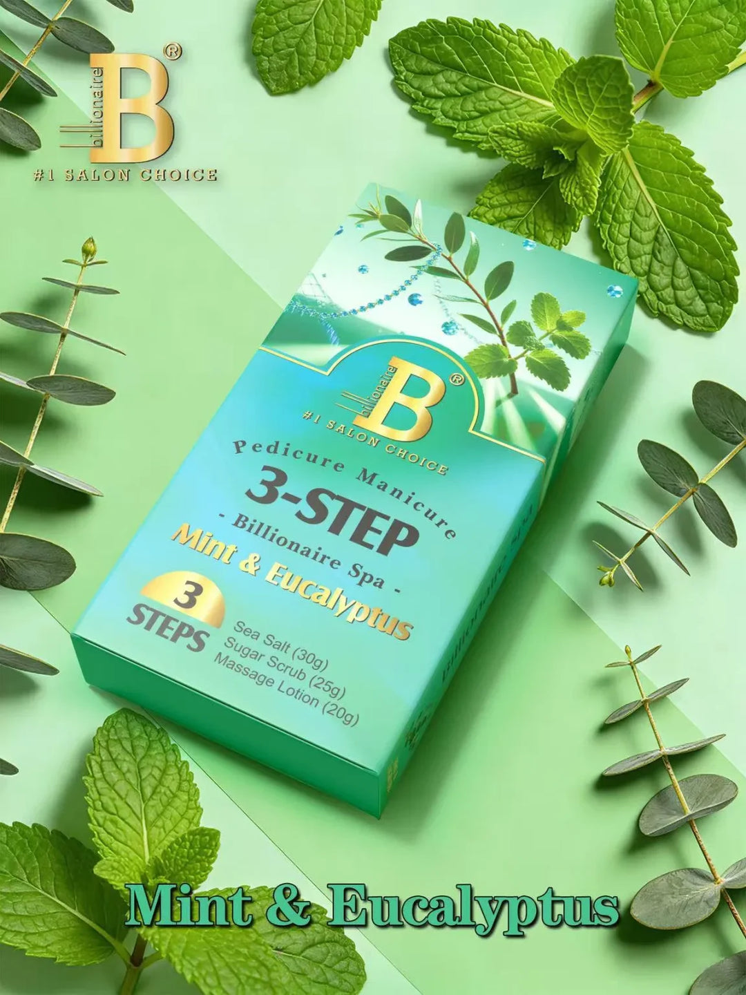 Billionaire Bubble Spa Nail Deluxe 3 Steps Pedicure Manicure Treatment Kit