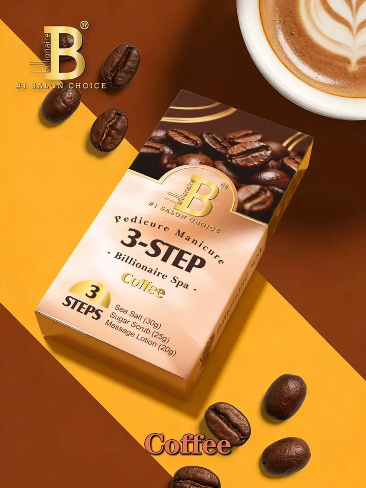 Billionaire Bubble Spa Nail Deluxe 3 Steps Pedicure Manicure Treatment Kit