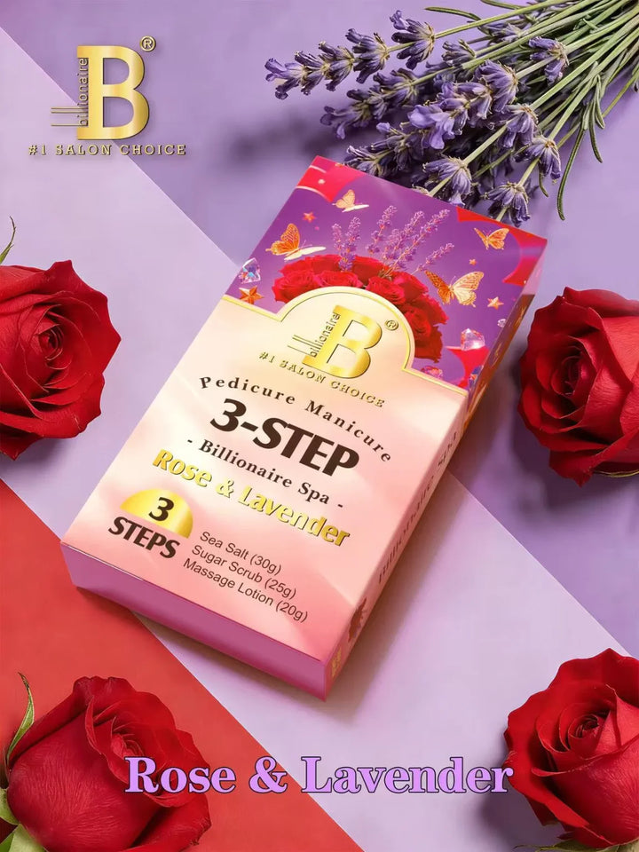 Billionaire Bubble Spa Nail Deluxe 3 Steps Pedicure Manicure Treatment Kit