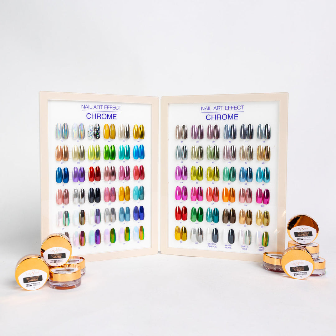 Cre8tion Chrome Nail Art Effect 1g - Full set (72 Colors)