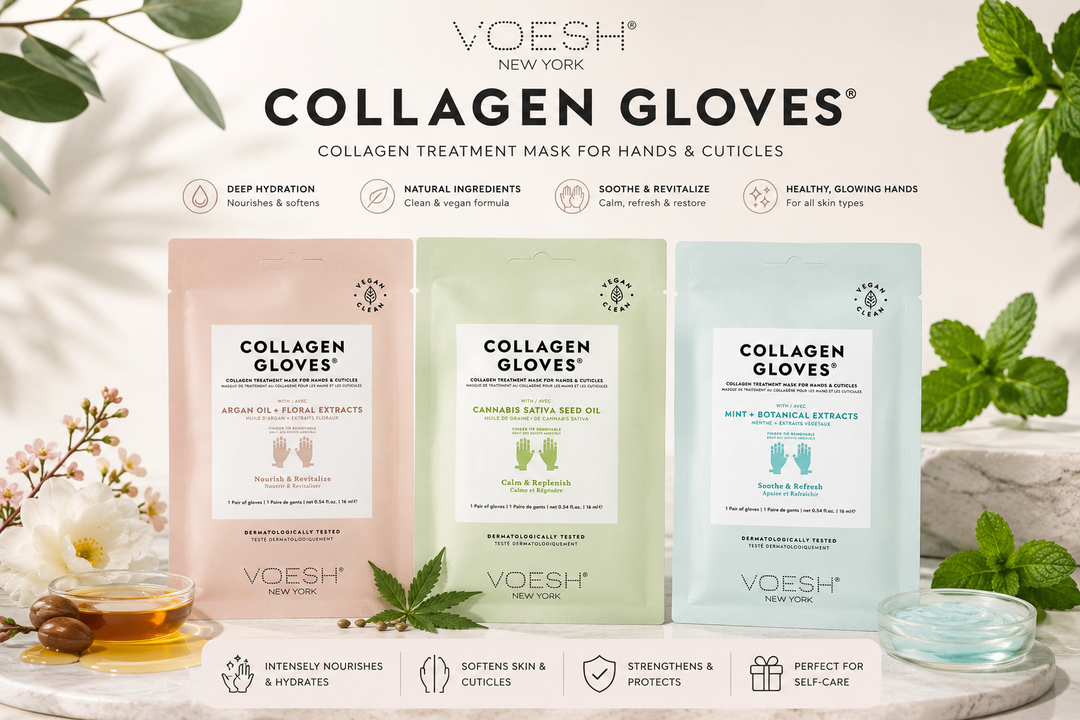 Voesh Collagen Spa Manicure Gloves | Argan Oil, Cannabis Sativa & Mint
