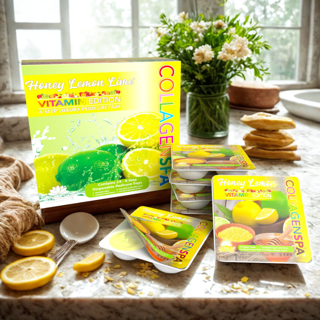 La Palm CollagenSpa Vitamin Edition 4 Step Pedicure Tray - Honey Lemon Lime (24 Count)