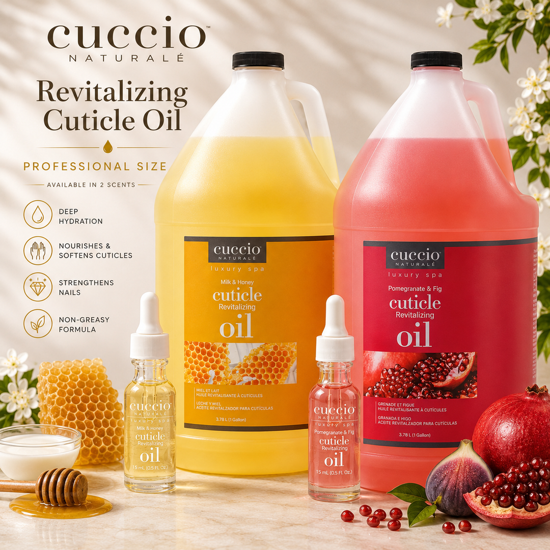 Cuccio Naturale Cuticle Oil | Pomegranate & Fig or Milk & Honey – 5oz & 1 Gallon