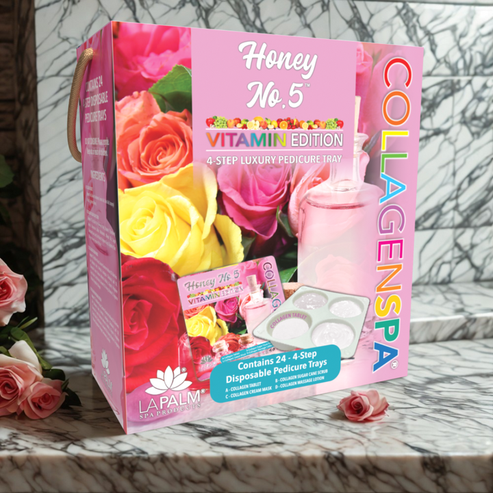 La Palm CollagenSpa Vitamin Edition 4 Step Pedicure Tray - Honey No. 5 (24 Count)