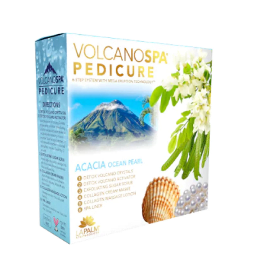 La Palm Volcano Spa 6 in 1 Pedicure Kit with Spa Liner - Acacia Ocean Pearl