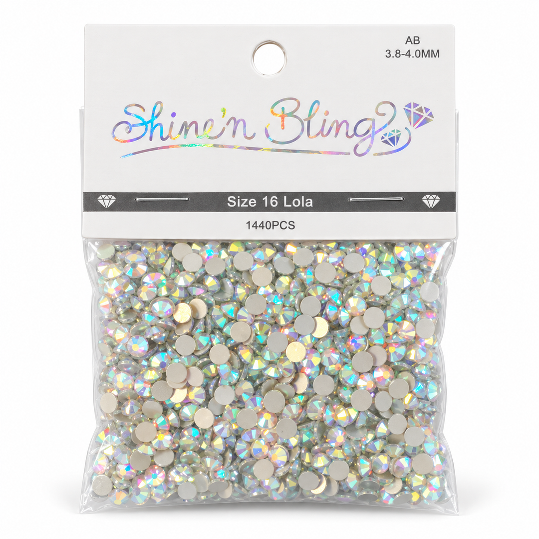 Shine’n Bling AB Aurora Borealis Lola Rhinestones Size 16 – 1440 Pieces | 3.8-4.0MM