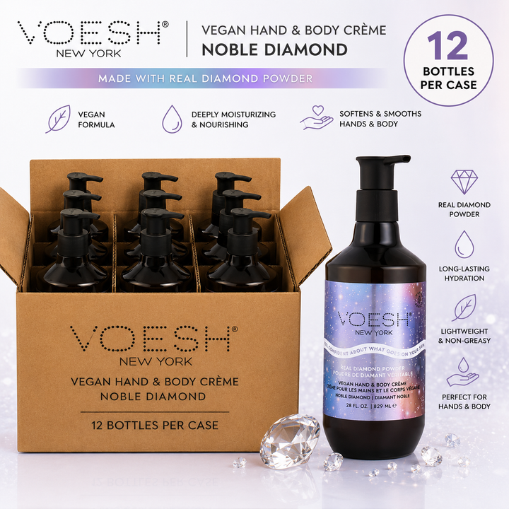 Voesh Vegan Hand & Body Creme Lotion | 24K Gold or Noble Diamond