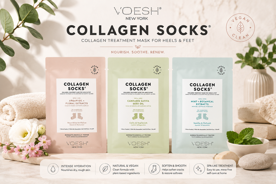 Voesh Collagen Spa Pedicure Socks | Argan Oil, Cannabis Sativa & Mint