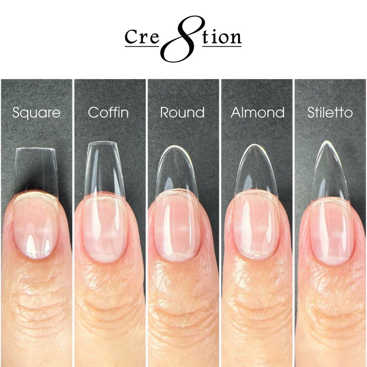 Cre8tion Soft Gel Tips - Full Set Collection 24 Styles w/ 1 Display Shape Chart