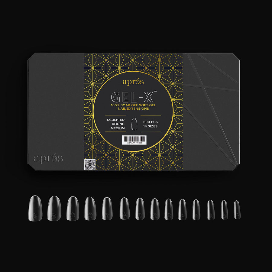 Aprés Gel-X Round Natural & Sculpted Box of Tips - Round (600pcs)