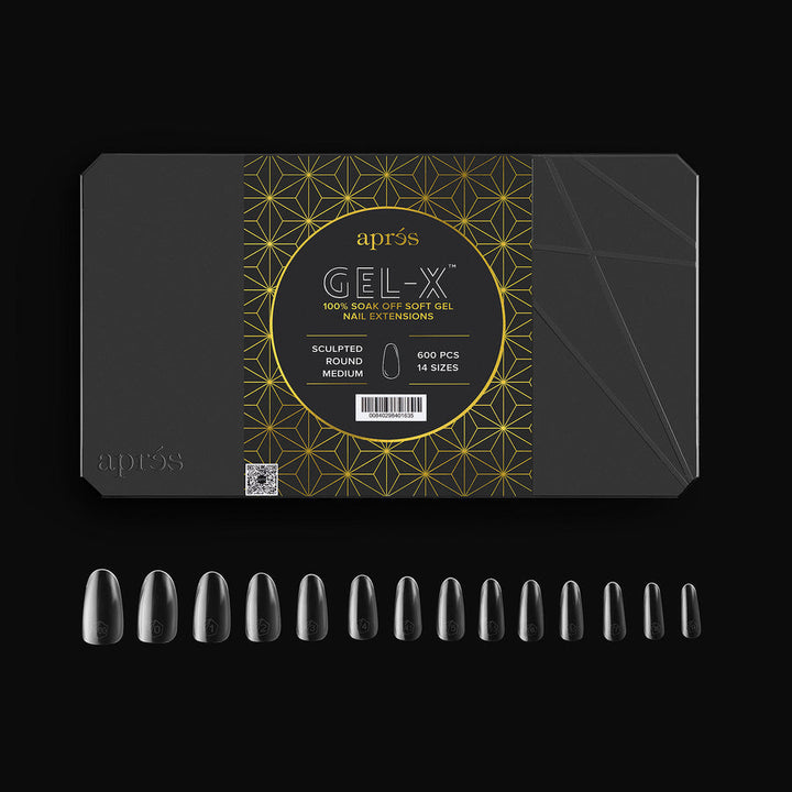 Aprés Gel-X Round Natural & Sculpted Box of Tips - Round (600pcs)