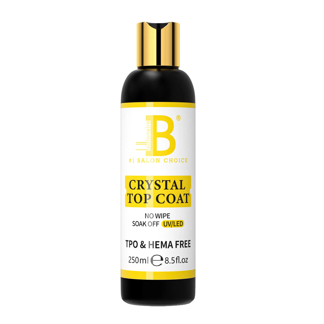 Billionaire Crystal Top Coat No Wipe HEMA-Free 250ml Refill Bottle
