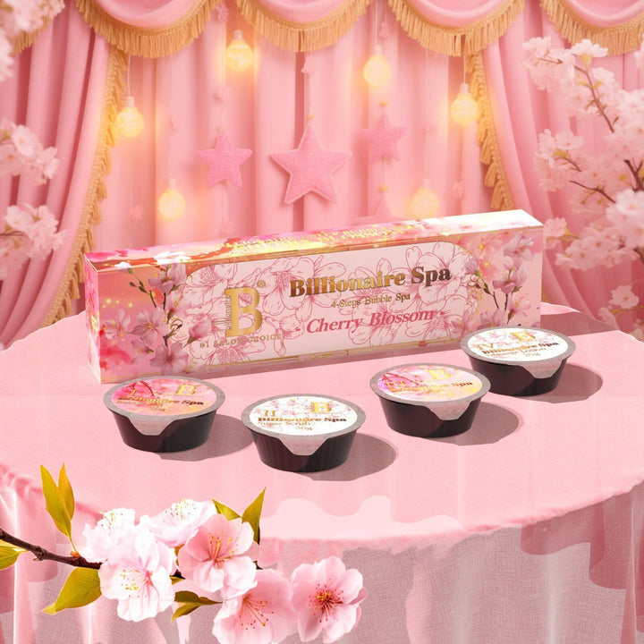 Billionaire Bubble Spa Nail Deluxe Pedicure Kit 4 Steps - Cherry Blossom