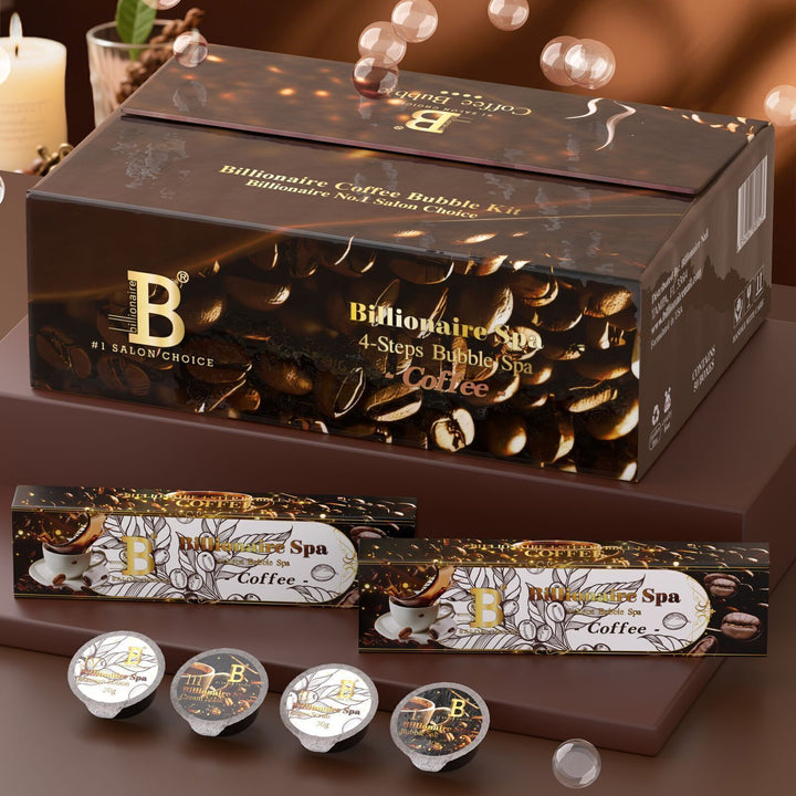 Billionaire Bubble Spa Nail Deluxe Pedicure Kit 4 Steps - Coffee