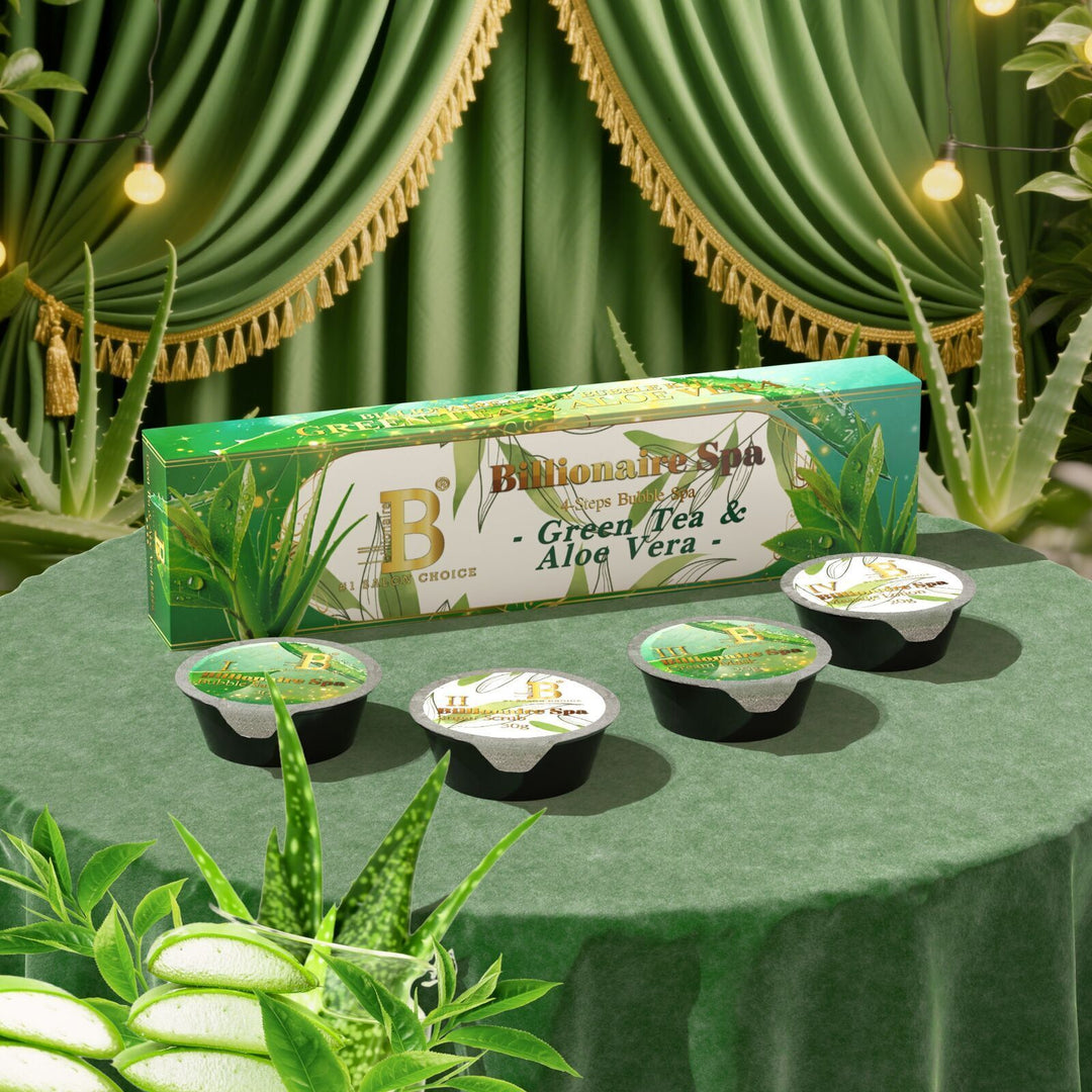 Billionaire Bubble Spa Nail Deluxe Pedicure Kit 4 Steps - Green Tea & Aloe Vera