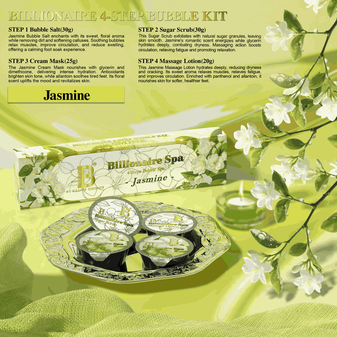 Billionaire Bubble Spa Nail Deluxe Pedicure Kit 4 Steps - Jasmine