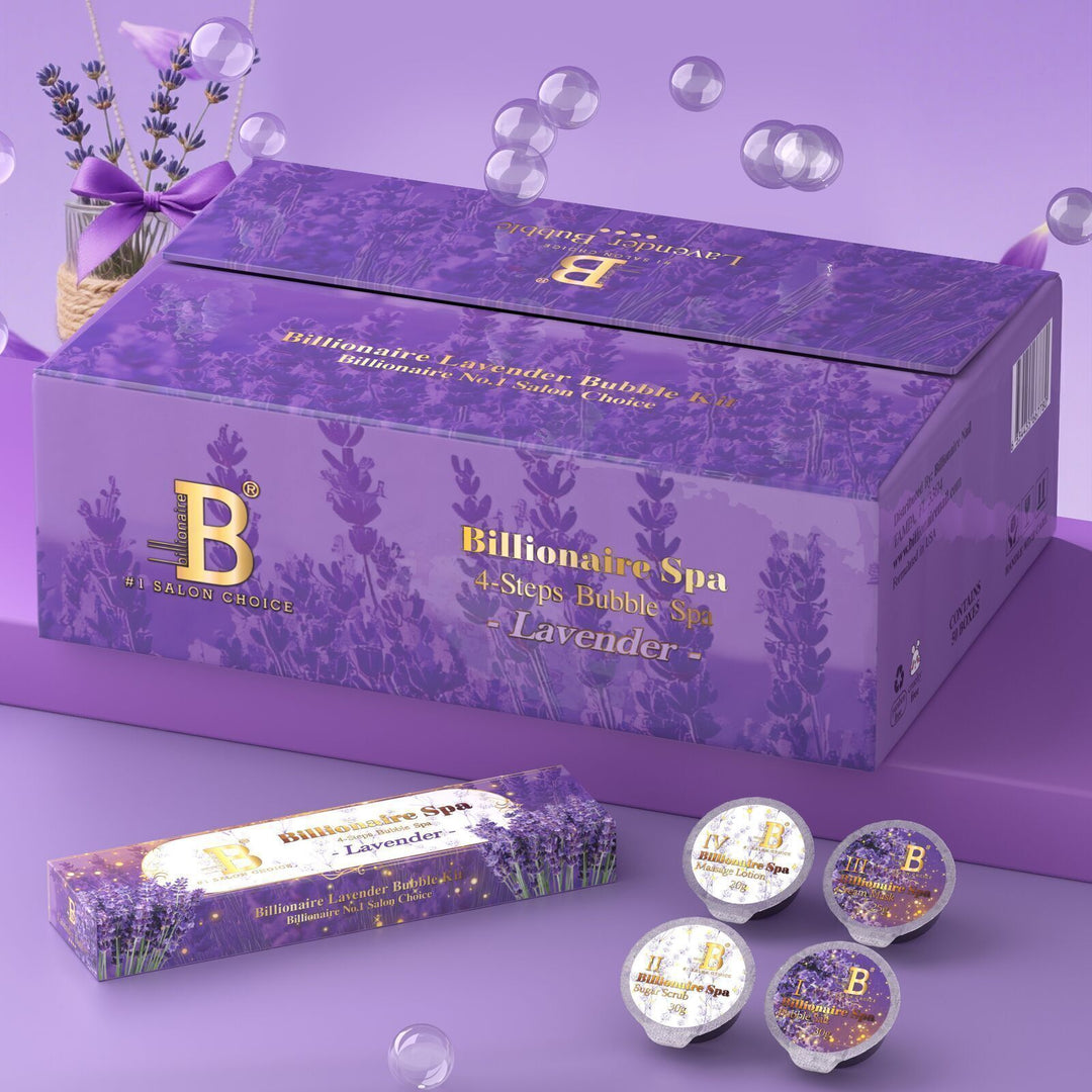 Billionaire Bubble Spa Nail Deluxe Pedicure Kit 4 Steps - Lavender