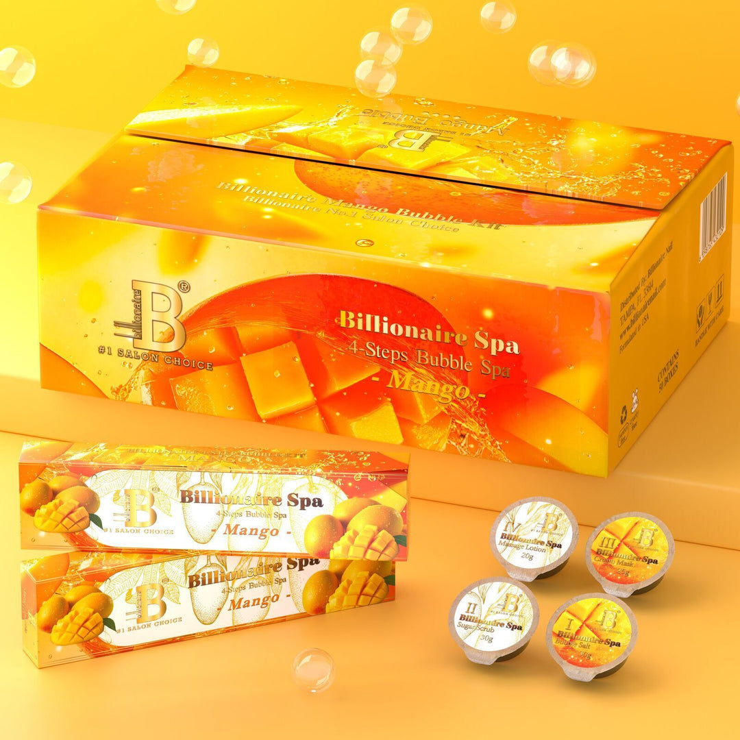 Billionaire Bubble Spa Nail Deluxe Pedicure Kit 4 Steps - Mango