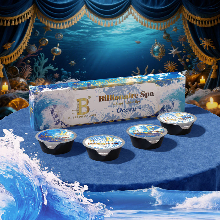 Billionaire Bubble Spa Nail Deluxe Pedicure Kit 4 Steps - Ocean