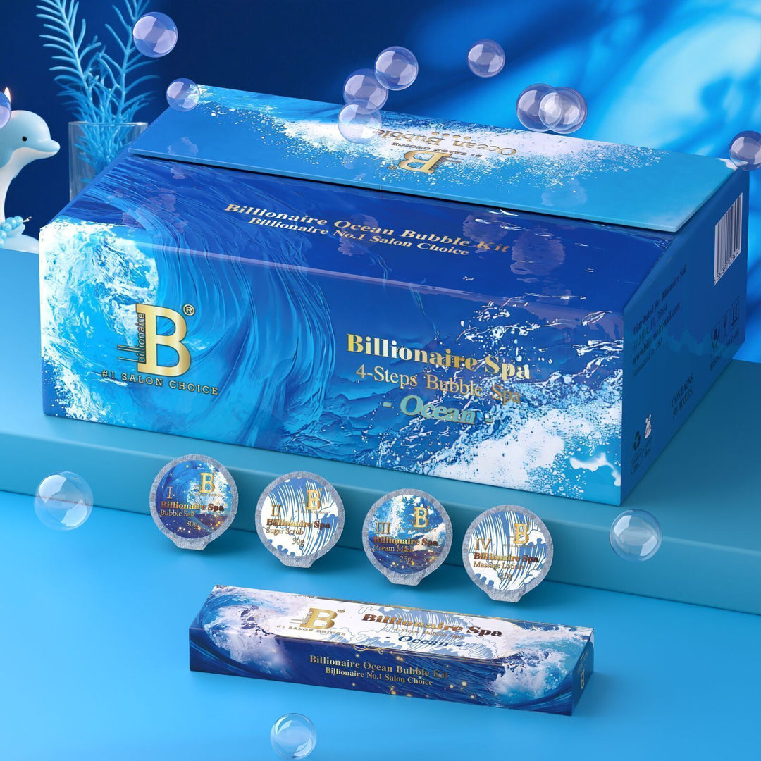 Billionaire Bubble Spa Nail Deluxe Pedicure Kit 4 Steps - Ocean