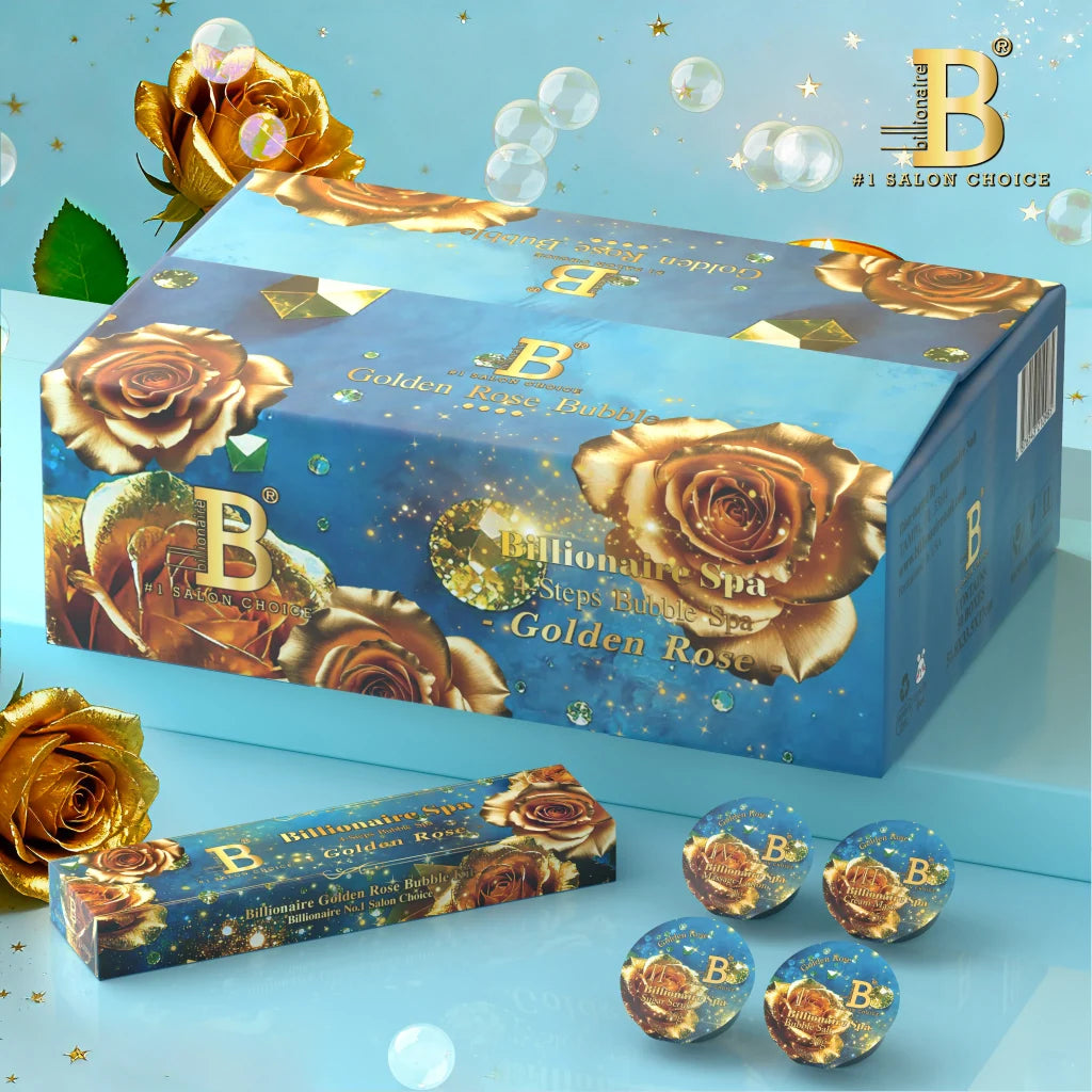 Billionaire Bubble Spa Nail Deluxe 4 Steps Pedicure Manicure Treatment Kit