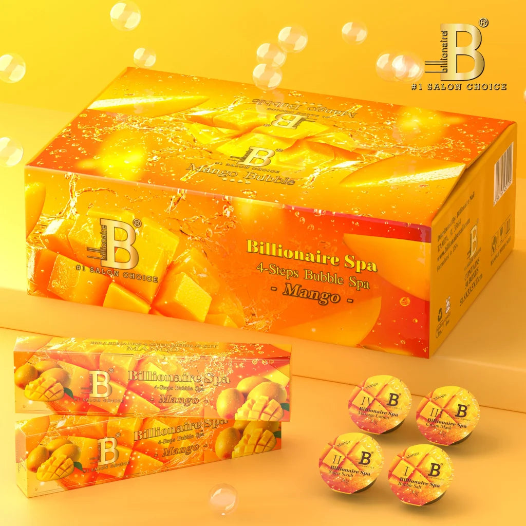 Billionaire Bubble Spa Nail Deluxe 4 Steps Pedicure Manicure Treatment Kit