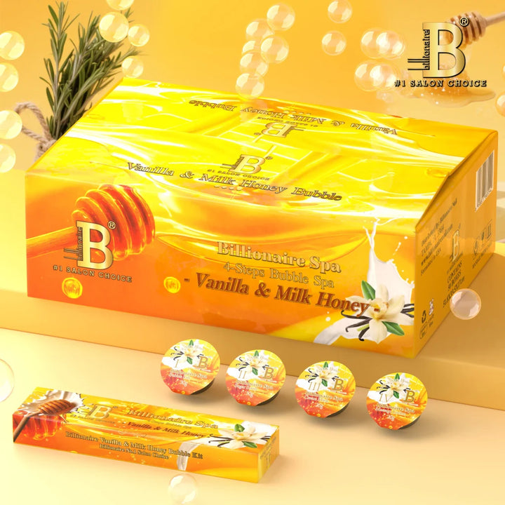 Billionaire Bubble Spa Nail Deluxe 4 Steps Pedicure Manicure Treatment Kit