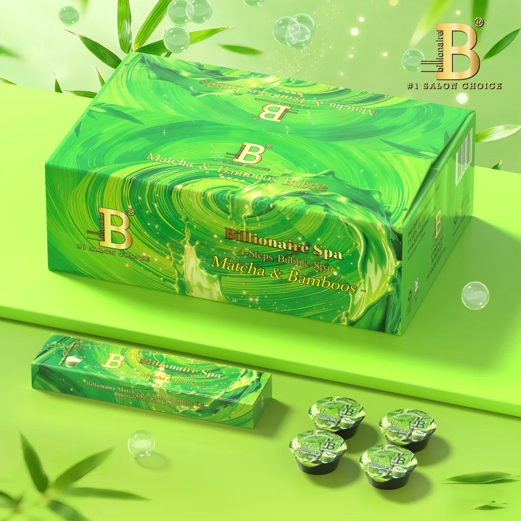 Billionaire Bubble Spa Nail Deluxe Pedicure Kit 4 Steps - Matcha & Bamboos