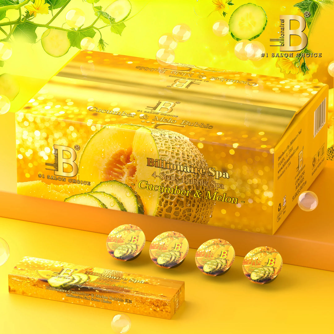 Billionaire Bubble Spa Nail Deluxe Pedicure Kit 4 Steps - Cucumber & Melon