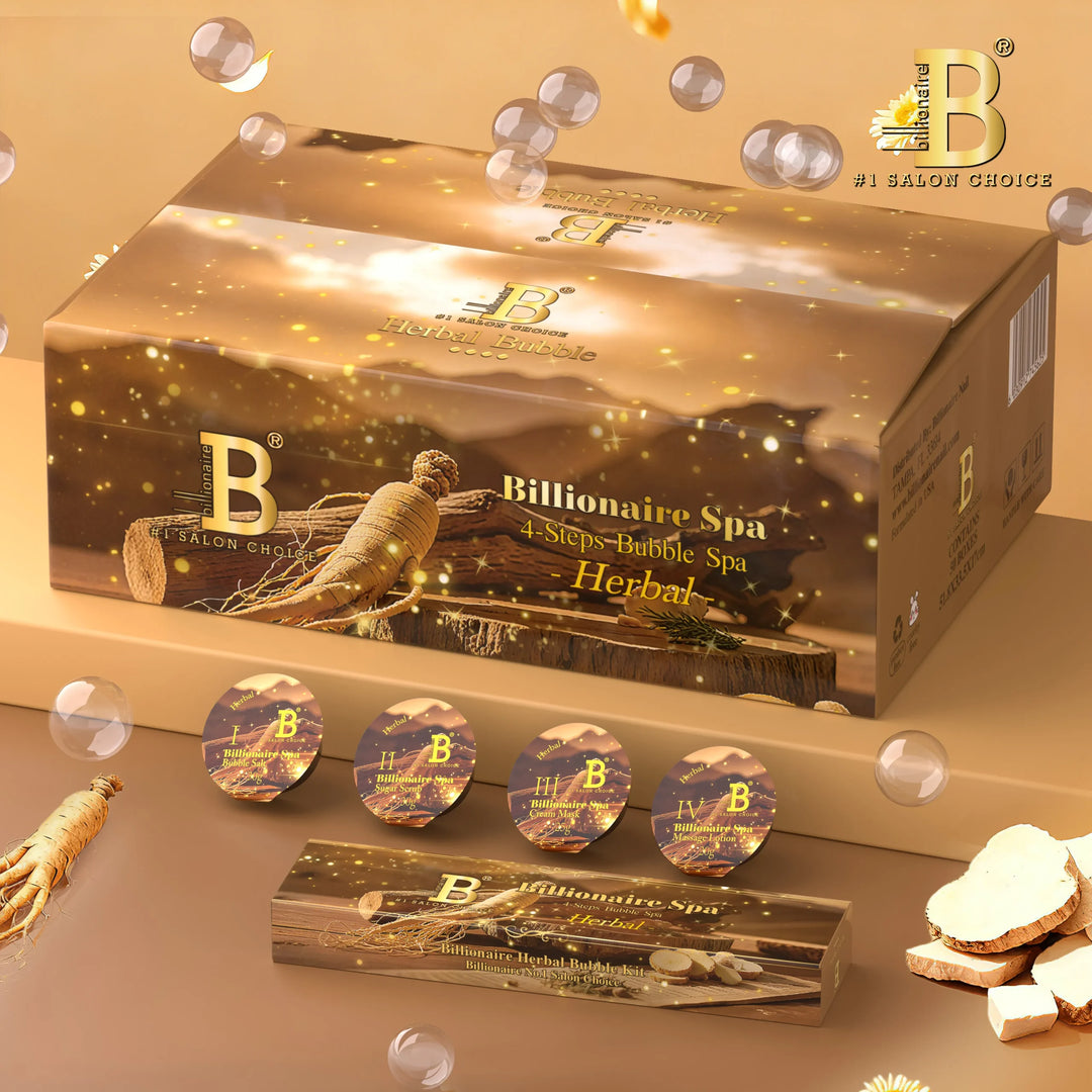 Billionaire Bubble Spa Nail Deluxe Pedicure Kit 4 Steps - Herbal