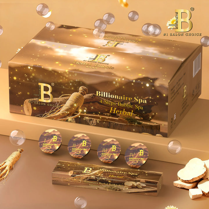 Billionaire Bubble Spa Nail Deluxe Pedicure Kit 4 Steps - Herbal