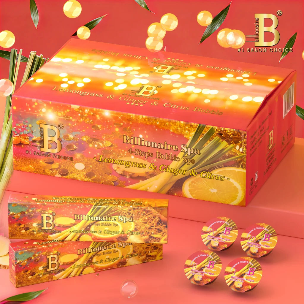 Billionaire Bubble Spa Nail Deluxe 4 Steps Pedicure Manicure Treatment Kit