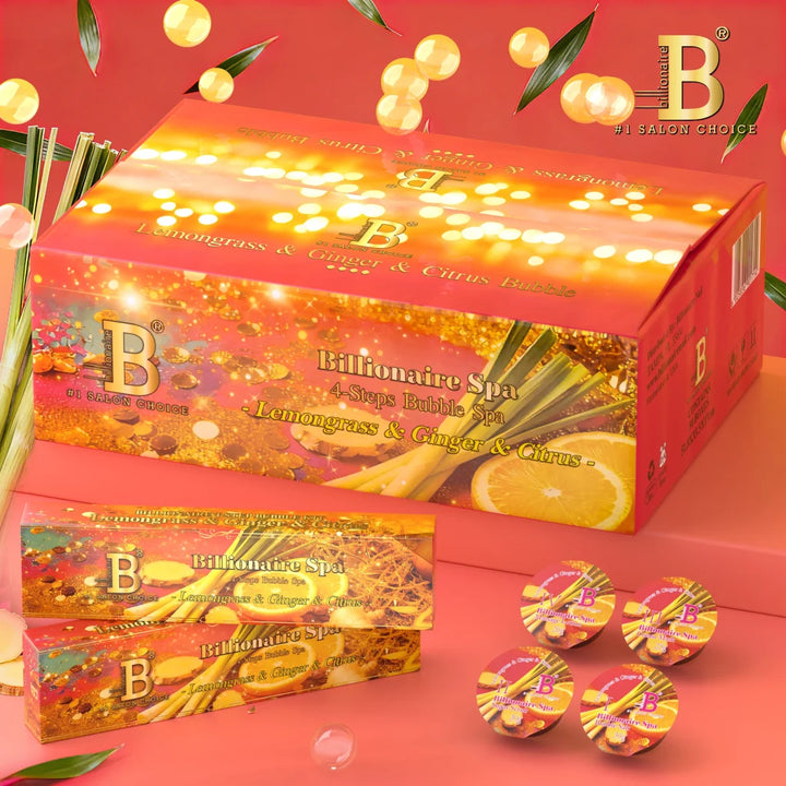 Billionaire Bubble Spa Nail Deluxe 4 Steps Pedicure Manicure Treatment Kit