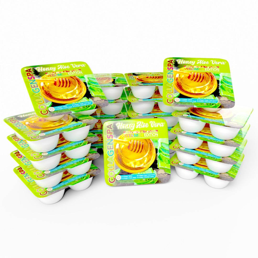 La Palm CollagenSpa Vitamin Edition 4 Step Pedicure Tray - Honeydew Aloe Vera (24 Count)