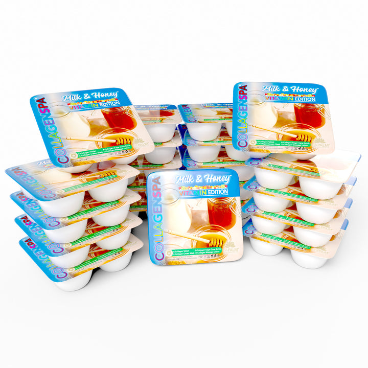 La Palm CollagenSpa Vitamin Edition 4 Step Pedicure Tray - Milk & Honey (24 Count)