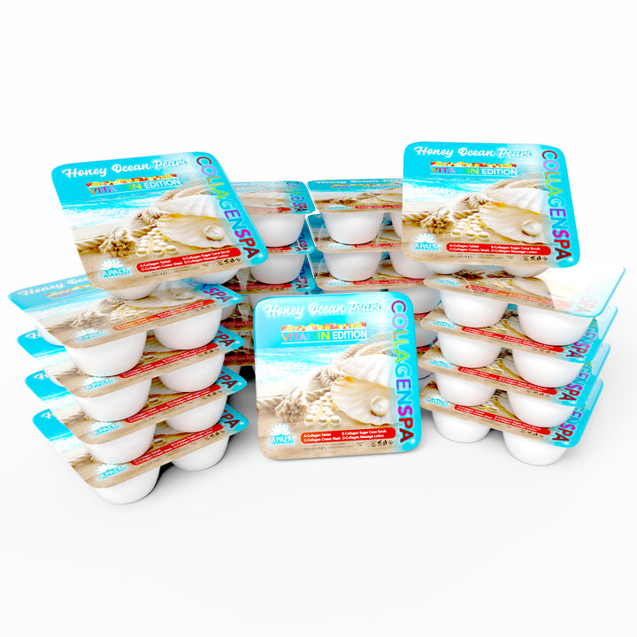 La Palm CollagenSpa Vitamin Edition 4 Step Pedicure Tray - Honey Ocean Pearl (24 Count)