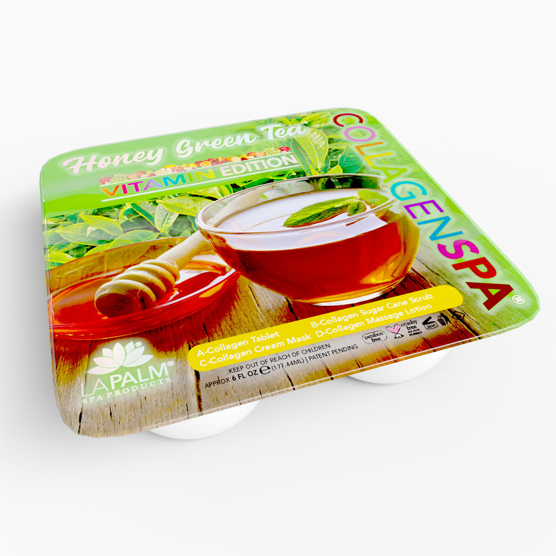 La Palm CollagenSpa Vitamin Edition 4 Step Pedicure Tray - Honey Matcha Green Tea (24 Count)