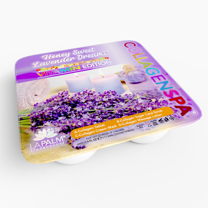 La Palm CollagenSpa Vitamin Edition 4 Step Pedicure Tray - Honey Sweet Lavender Fields (24 Count)