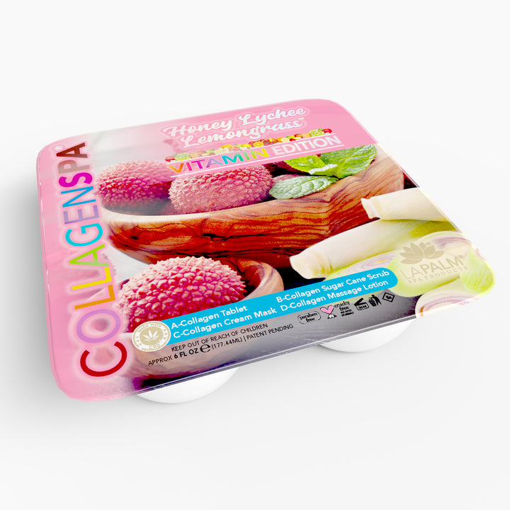 La Palm CollagenSpa Vitamin Edition 4 Step Pedicure Tray - Honey Lychee Lemongrass (24 Count)
